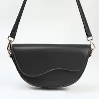 Сумка женская мессенджер на магните, 23&times;8&times;16 см, чёрная