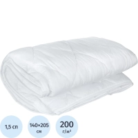 Одеяло Luscan 140х205 стег, кант, 200-250гр/м2 (холлофайбер/микрофибра),бел