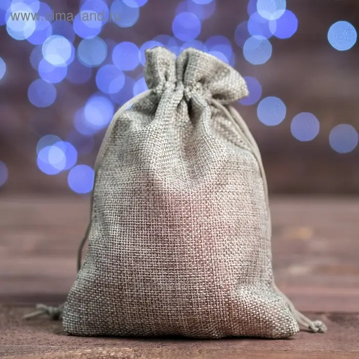 Мешочек подарочный из холщи, серый, 13×18 см Мешочек подарочный из холщи, серый, 13×18 см