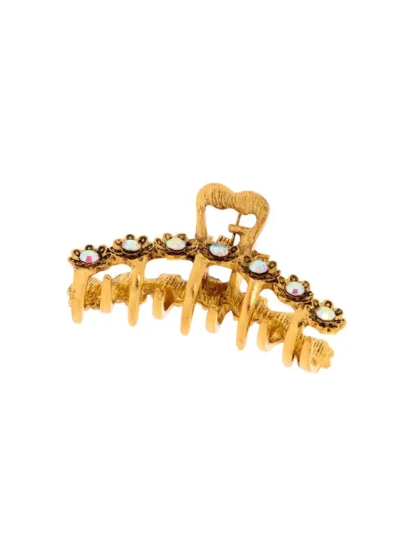 Крабик для волос &laquo;Каспиан&raquo;, цветочки, 5 см, золотистый