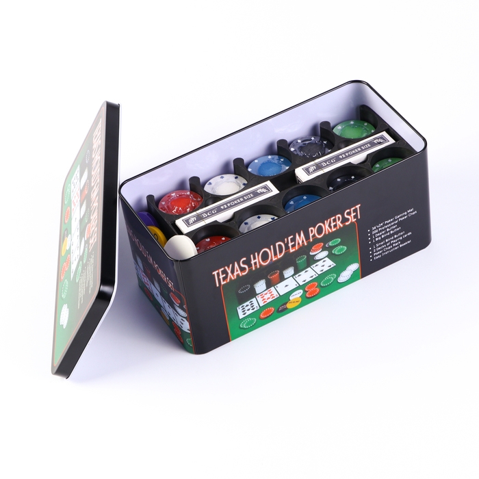 Покер, набор для игры (карты 2 колоды, фишки 200 шт.), без номинала, 60 х 90 см Покер, набор для игры (карты 2 колоды, фишки 200 шт.), без номинала, 60 х 90 см