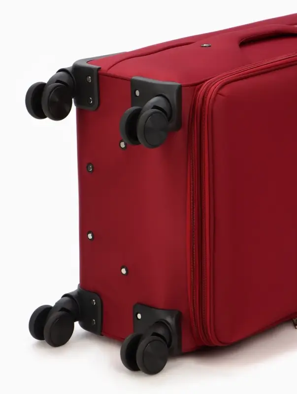 Чемодан на колёсах TEXTURA, с увеличением, кодовый замок, 42&times;26&times;68 см, 24", красный