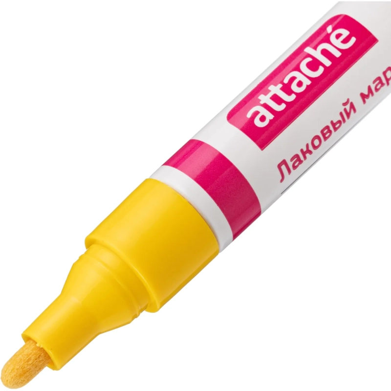 Маркер лаковый Attache 4 мм желтый
