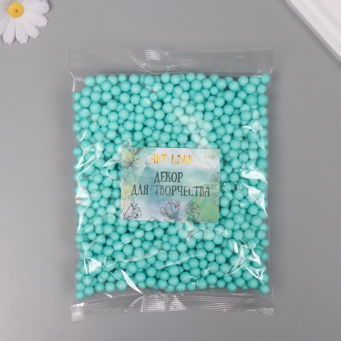 Декор для творчества пенопласт Декор для творчества пенопласт "Ассорти шариков" бирюзовый набор 10 гр