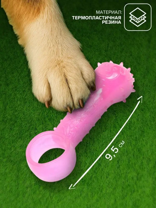 Игрушка-дразнилка для собак &laquo;Поймай меня!&raquo;,9.5 см, прозрачная, PP, розовая