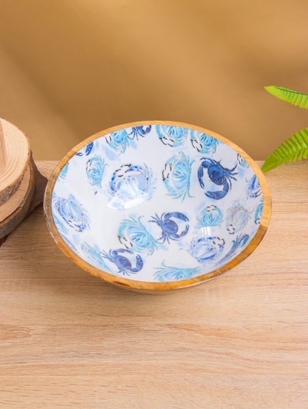 Салатник "Крабы" дерево манго 25х25х10 см