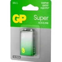 Батарейка алкалиновая GP Super, 6LR61 (6LF22, MN1604)-1BL, 9 В, крона, блистер, 1 шт.