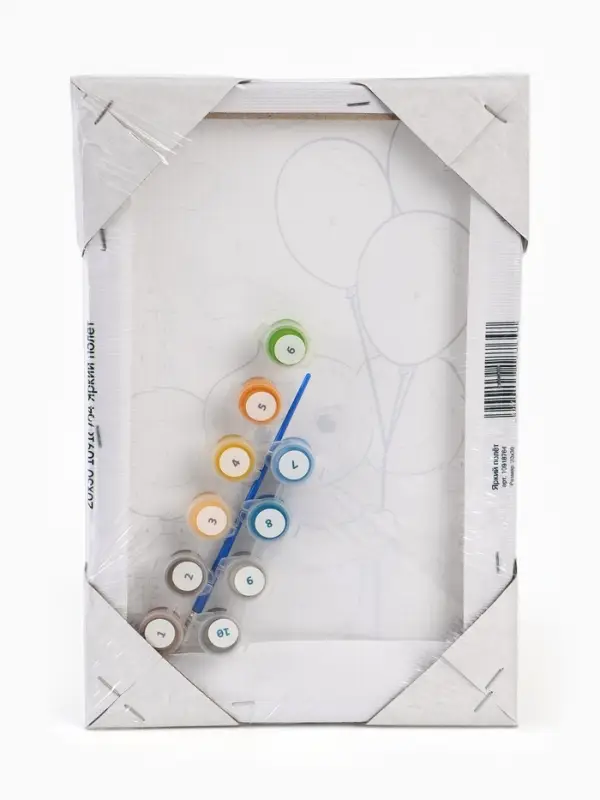 Картина по номерам с подрамником &laquo;Чебурашка с шарами&raquo;, 20&times;30 см