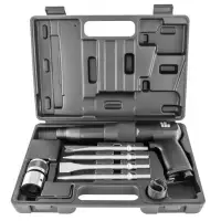 Молоток пневматический с низкой вибрацией 2100 уд/мин., патрон H10, c насадками, 8 предметов, Jonnes