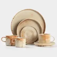 Тарелка с бортиком Magistro Organic brown, d=28.2 см, фарфор, бежевая