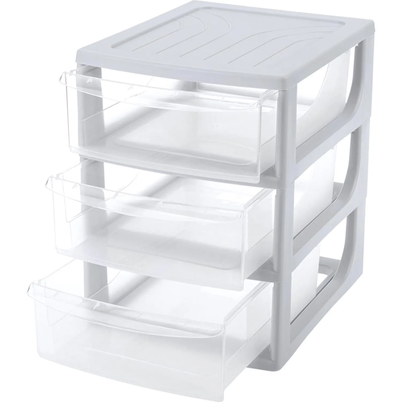 Бокс с выдвижными лотками А5 195х254х264мм 3выдв.отд, светло-сер. 433223730