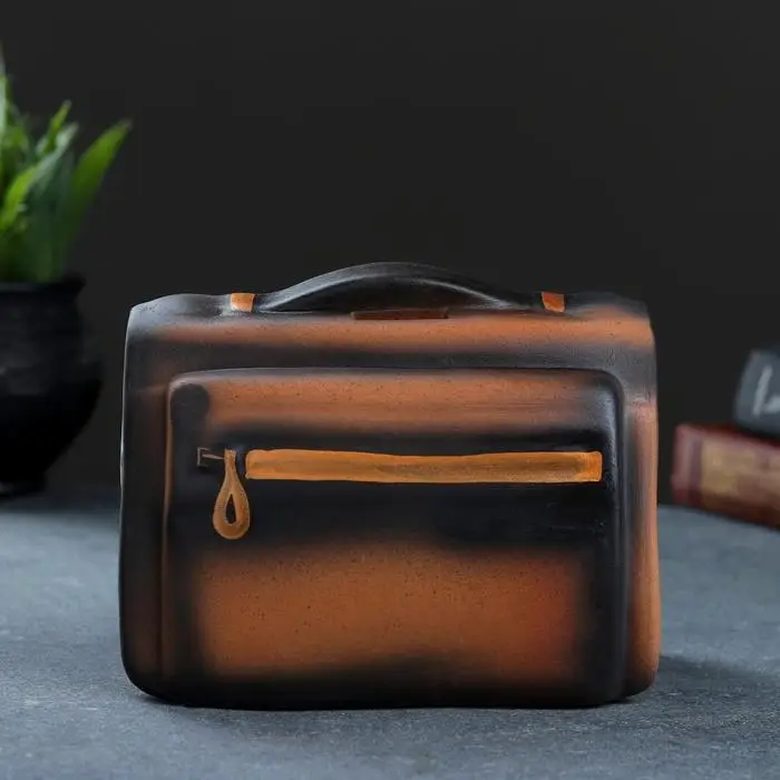 Копилка Копилка "Барсетка" коричневый, 13х19х13см