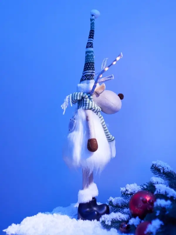 Фигура текстиль «Новогодний лосик» 58 см, 10 LED, от батареек АА×3, свечение тёплое белое Фигура текстиль «Новогодний лосик» 58 см, 10 LED, от батареек АА×3, свечение тёплое белое