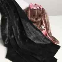 Ткань для рукоделия, мех, чёрная, лоскут 50&times;50 см
