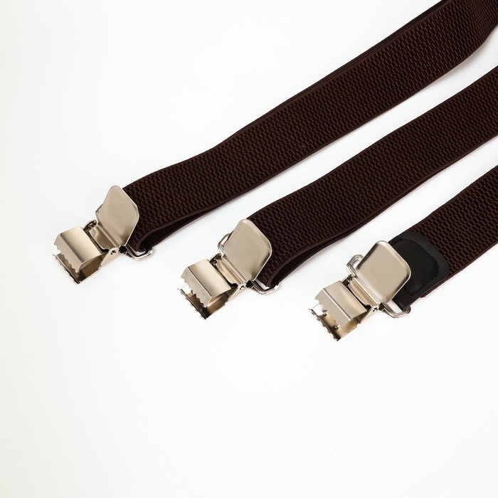 Подтяжки взрослые, ширина 3,8 см, цвет тёмно-коричневый Подтяжки взрослые, ширина 3,8 см, цвет тёмно-коричневый