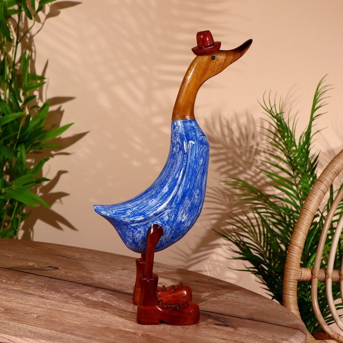 Сувенир "Утка в синем" дерево 45 см