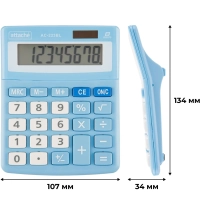 Калькулятор настольный КОМП Attache, AС-223BL,8р,дв. пит, голуб,134x107x34