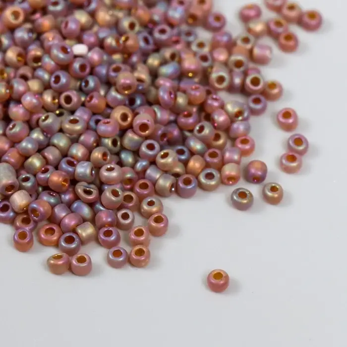 Бисер стекло 8/0  Бисер стекло 8/0 "Матовый. Меланж фиолетово-розово-жёлтый" 30 гр