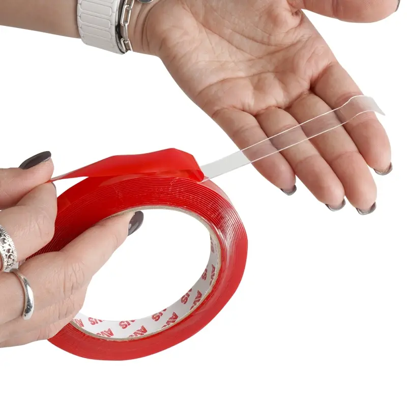 Лента клейкая двусторонняя AVS SCH-028 12 mm x 5 m акриловая основа (прозрачная)