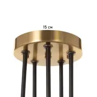 Люстра &laquo;Узел&raquo; 5&times;40 Вт Е27 черный/латунь 52&times;52&times;36 см