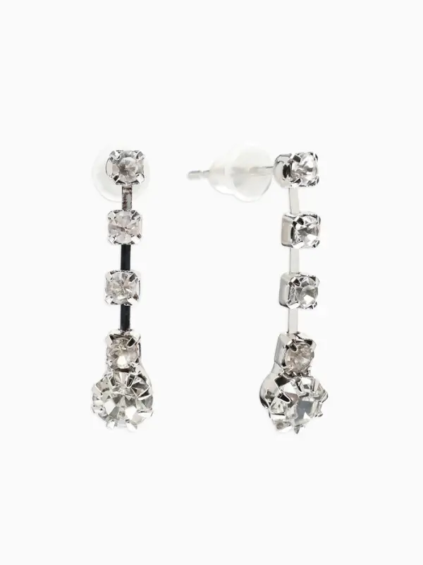 Набор 2 предмета: серьги, колье &laquo;Легкий флирт&raquo;, дождик, белый в серебре, 40 см