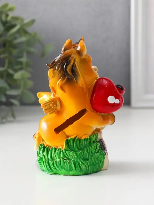 Копилка полистоун Копилка полистоун "Лошадка с мухомором" 5,5х8х12,5 см