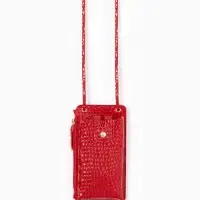 Сумка на магните, с длинным ремнём, 10&times;2.5&times;20 см, красная