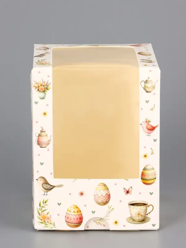 Коробка подарочная пасхальная с окном &laquo;Пасхальное чаепитие&raquo; 9.5&times;9.5&times;12.5 см