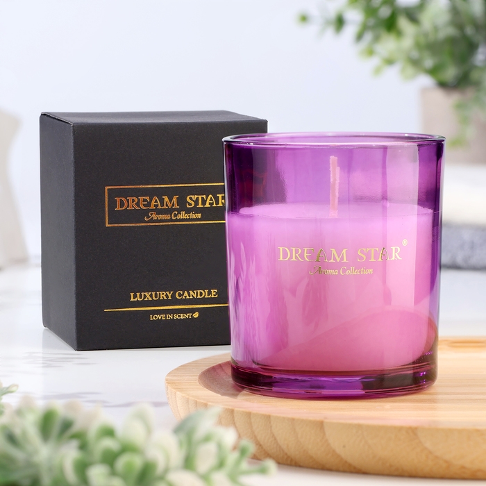 Свеча ароматическая в стакане  Свеча ароматическая в стакане "Dream Star", лаванда, 7х8 см