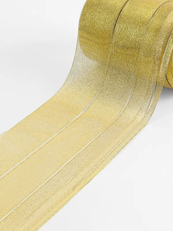 Набор парчовых лент, 5 шт., размер лент: 6/10/20/40/50 мм, 23&plusmn;1 м, цвет золотой