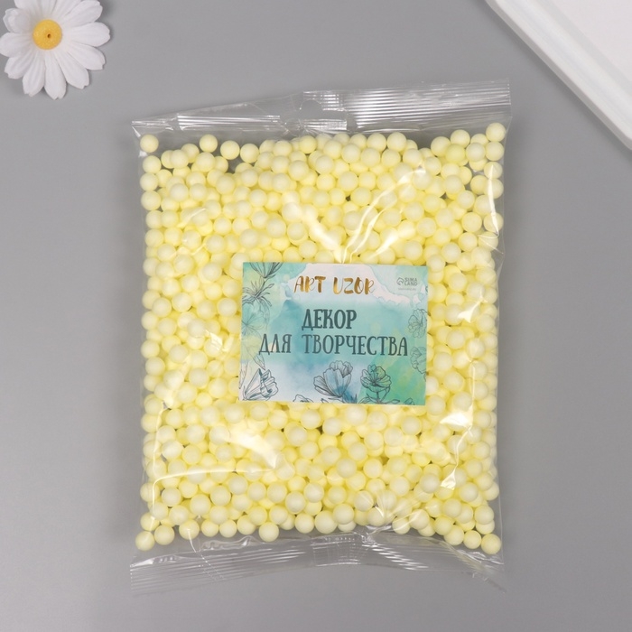 Декор для творчества пенопласт Декор для творчества пенопласт "Ассорти шариков" светло-жёлтый набор 10 гр