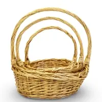 Набор корзин 3 шт ИВА 33x33x13 28x28x11 22x22x11 см ПЛЕТ ручка h=20/18/16 см