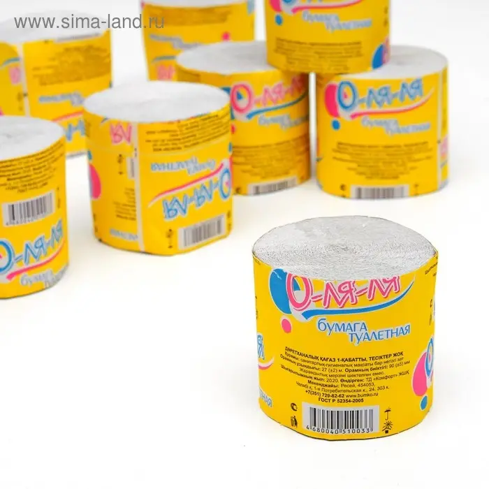 Туалетная бумага Туалетная бумага "О-ля-ля", 1 слой, без втулки