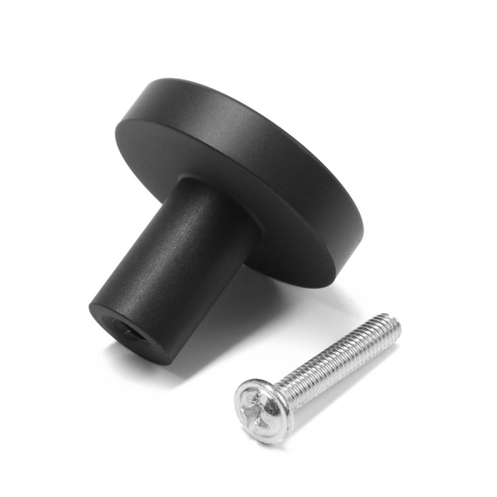 Ручка-кнопка CAPPIO PK325, d=30 мм, цвет черный, 8 шт.