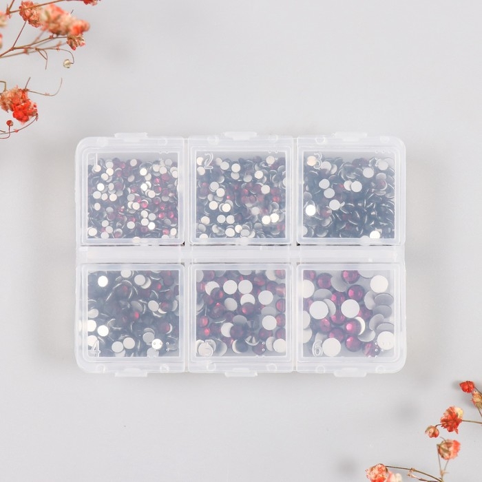 Декор для творчества стекло Декор для творчества стекло "Стразы. Тёмно-фиолетовый" d=2-4,8 мм н-р 1188 шт 6х8х1,5 см