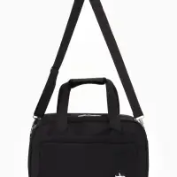 Сумка дорожная, однотонная, наружный карман, регулирующийся ремень, 39&times;20&times;25 см, чёрная