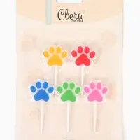 Свечи в торт "Фигура, Лапки" Ассорти, 2,5 см, 5 шт. с держат. Свечи в торт "Фигура, Лапки" Ассорти, 2,5 см, 5 шт. с держат.