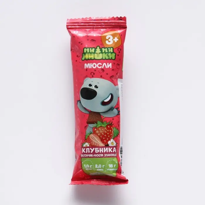 Батончик-мюсли злаковый Ми-Ми-Мишки клубника, 24 г Батончик-мюсли злаковый Ми-Ми-Мишки клубника, 24 г