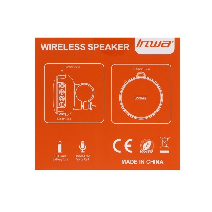 Портативная колонка INWA AS-63, 5 Вт, 750 мАч, водонепроницаемая, крепление на руль, черная Портативная колонка INWA AS-63, 5 Вт, 750 мАч, водонепроницаемая, крепление на руль, черная