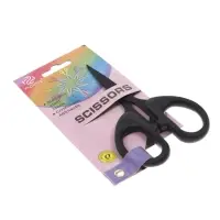 Ножницы канцелярские 12см, черные, длина лезвия 6,5см