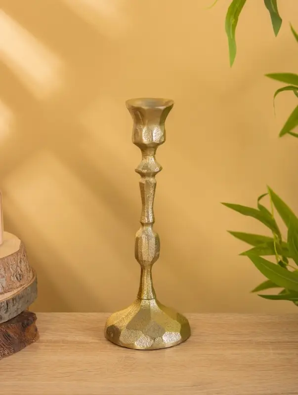 Подсвечник  Подсвечник "Грани" алюминий 25 см, цв. золото