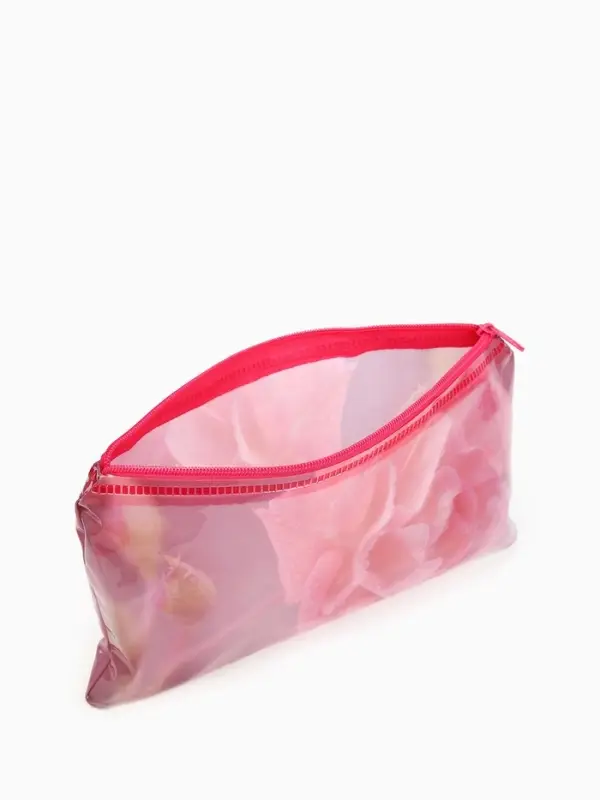 Косметичка-пенал на молнии, с рисунком «Гортензия», розовая