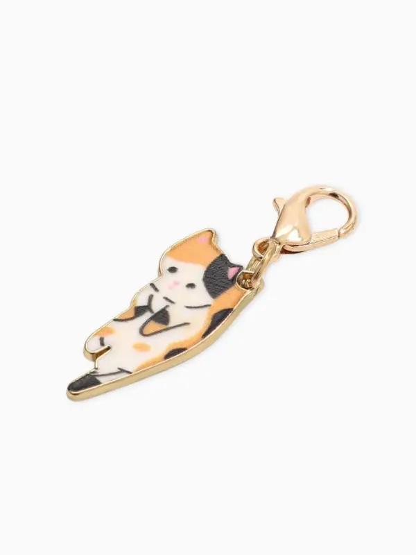 Шарм для браслета на карабине &laquo;Котёнок&raquo;, цветной в золоте