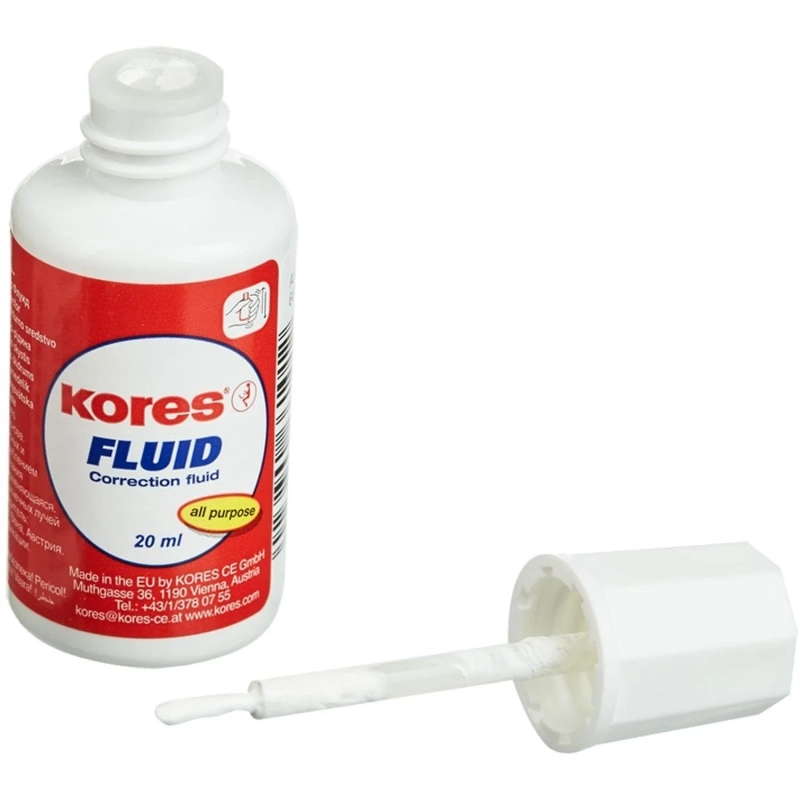 Корректирующая жидкость KORES&nbsp; FLUID 20мл на быстросохн осн, кисточка 66101