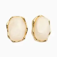 Серьги акрил "Мятые", цвет прозрачный в золоте