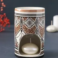 Аромалампа для эфирных масел &laquo;Узоры&raquo;, керамика, 7.2&times;7.2&times;11.6 см
