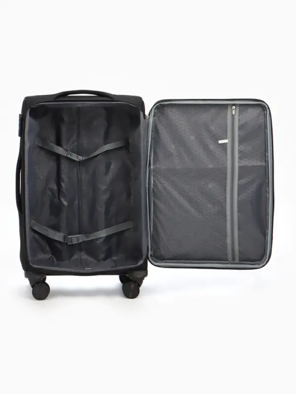 Чемодан на колёсах TEXTURA, с увеличением, кодовый замок, 42&times;26&times;68 см, 24", чёрный