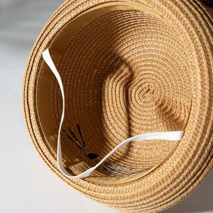 Шляпа для девочки MINAKU Шляпа для девочки MINAKU "Кошечка", цв. бежевый, р-р 52