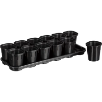 Набор горшков для выр.рассад.InGreen Smart Solution с поддон.12х200мл оникс