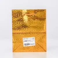 Пакет подарочный, фольгированный, «Золото» 14×11×5 см.